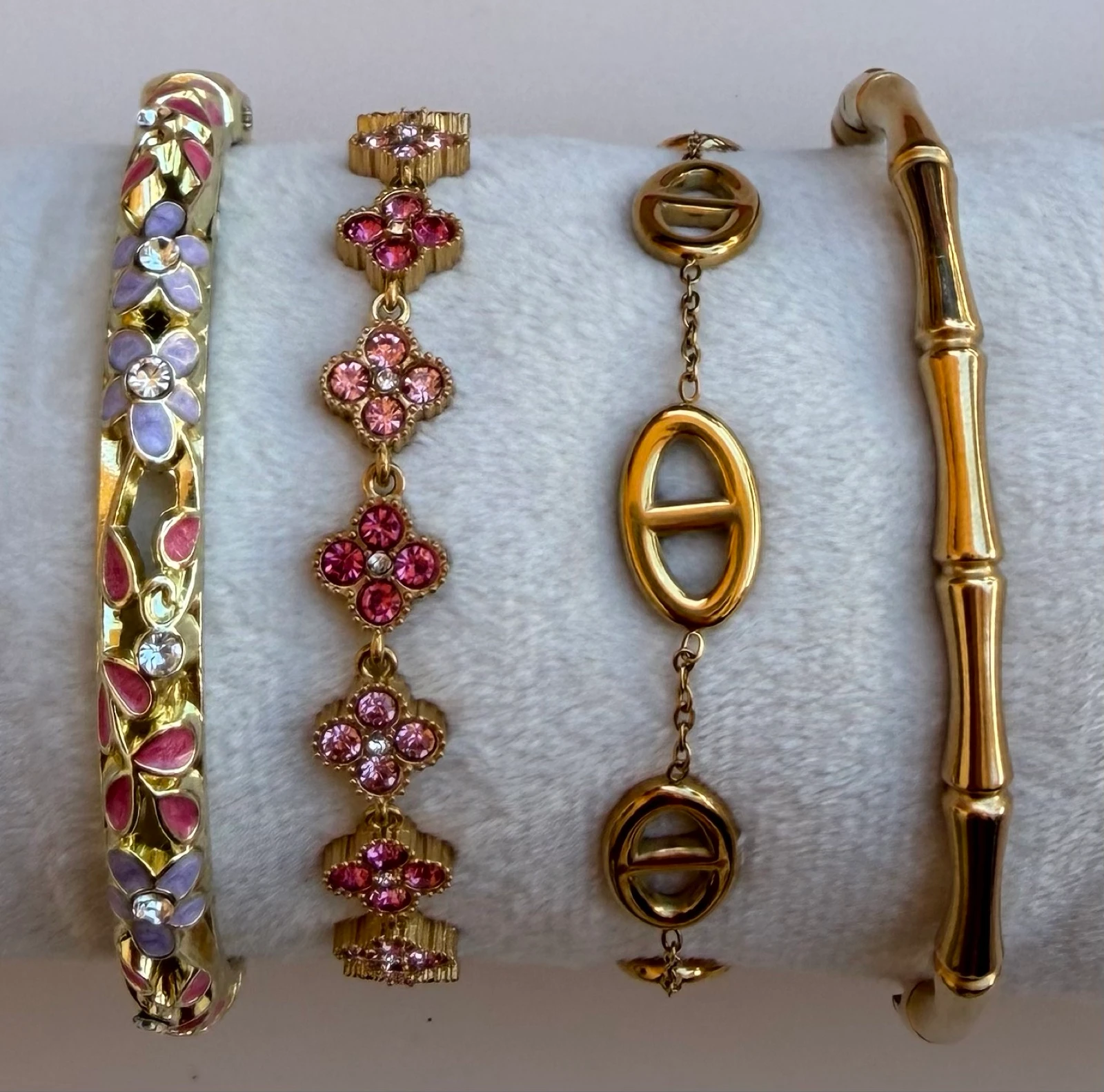 Lot de 4 bracelets en acier inoxydable 
